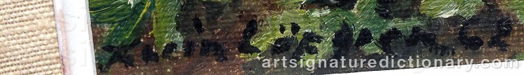 Authentic signature by Karin LÖFGREN on Painting/Watercolour artwork