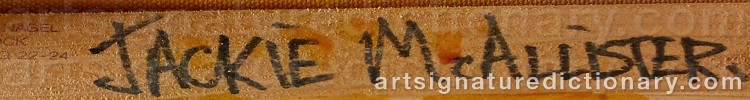 Authentic signature by Jackie MCALLISTER on Painting/Watercolour artwork