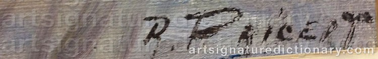 Authentic signature by Raphaël PRICERT on  artwork