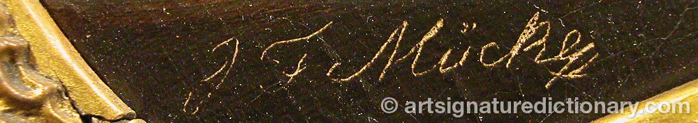 Authentic signature by J. Ferenc MÜCKE on  artwork