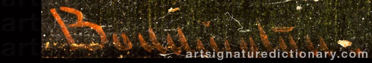 Authentic signature by Henry John BODDINGTON on  artwork