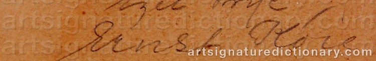 Authentic signature by Ernst KÖIE on  artwork
