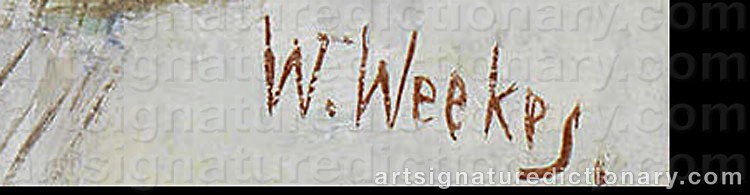 Authentic signature by Herbert William WEEKES on  artwork