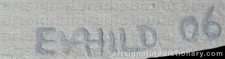 Authentic signature by Eva HILD on Object artwork