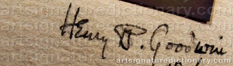 Authentic signature by Henry B. GOODWIN on Drawing/Graphic/Print artwork