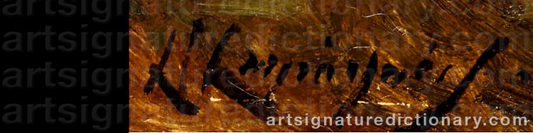 Signature by Henri Joseph HARPIGNIES