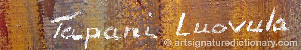 Authentic signature by Tapani LUOVULA on  artwork