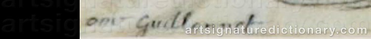 Authentic signature by Octave Denis Victor GUILLONNET on artwork
