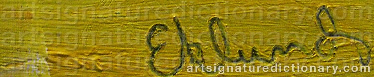 Authentic signature by Ingmar EKLUND on  artwork