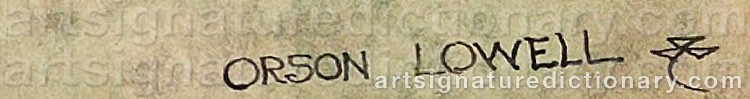 Authentic signature by Orson Byron LOWELL on Drawing/Graphic/Print artwork