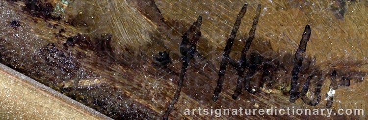 Authentic signature by Joseph HORLOR on Painting/Watercolour artwork