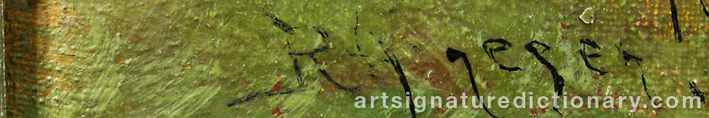 Authentic signature by Hans RYGGEN on Painting/Watercolour artwork