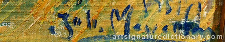 Authentic signature by Johan Meyer ANDERSEN on  artwork