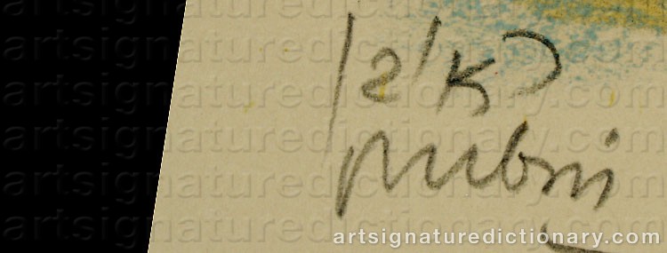 Authentic signature by Reuven RUBIN on  artwork