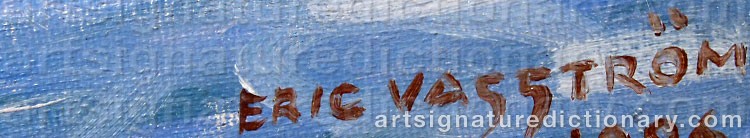 Authentic signature by Eric WASSTRÖM on  artwork