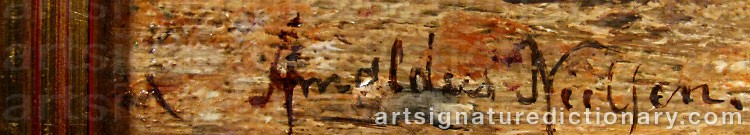 Authentic signature by Amaldus NIELSEN on artwork