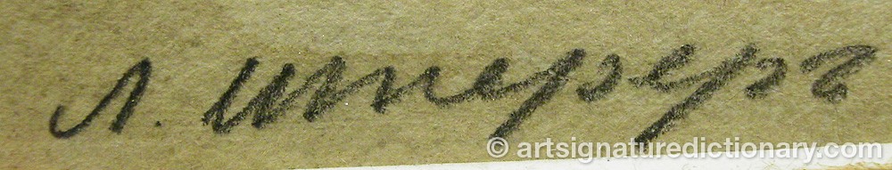 Authentic signature by Ludwig Frantsovich SHPERER on  artwork