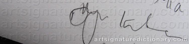 Authentic signature by Örjan KRISTENSSON on  artwork