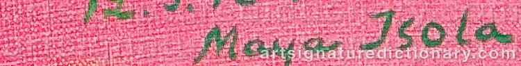Authentic signature by Maija ISOLA on  artwork