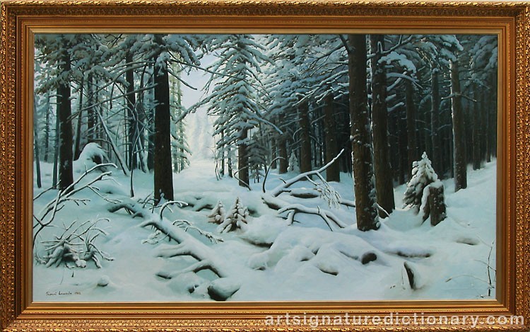 Close-up details showing Ivan Ivanovitch SHISHKIN signature forgery characteristics