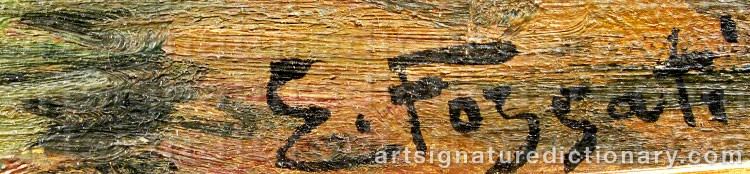 Authentic signature by Emilio FOSSATI on  artwork