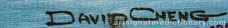 Authentic signature by David CHENG on  artwork