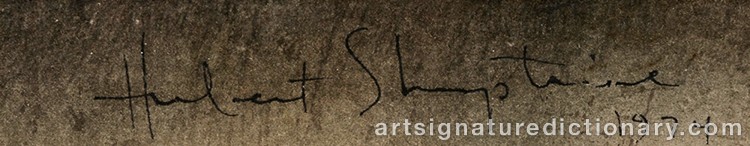 Authentic signature by Hubert SHUPTRINE on Painting/Watercolour artwork