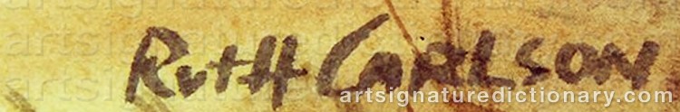Authentic signature by Ruth CARLSON on Painting/Watercolour artwork