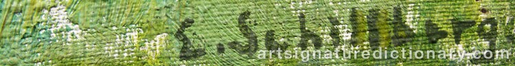 Authentic signature by Eva SCHILLBERG on artwork