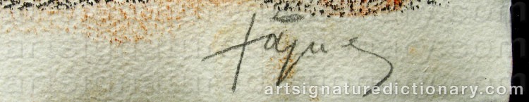Forged signature of Antoni TAPIES