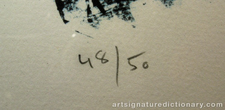 Close-up details showing Marc CHAGALL signature forgery characteristics