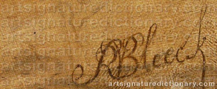 Authentic signature by Richard Van BLEECK on Painting/Watercolour artwork