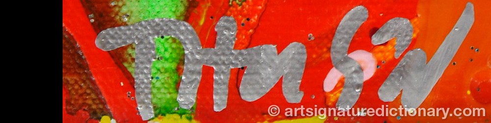 Authentic signature by Jens Jørgen THORSEN on artwork