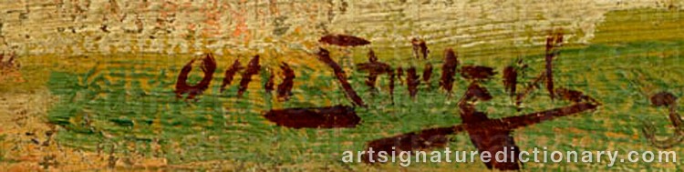Authentic signature by Otto STRÜTZEL on Painting/Watercolour artwork