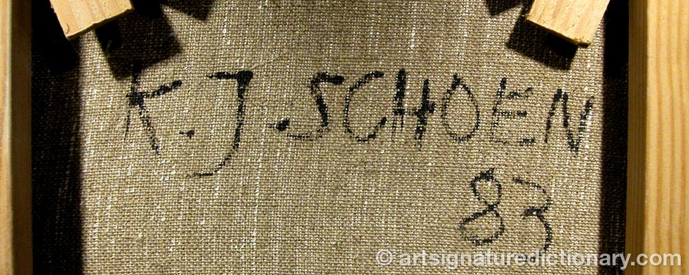 Authentic signature by Klaus J. SCHOEN on  artwork