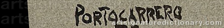 Authentic signature by René PORTOCARRERO on artwork
