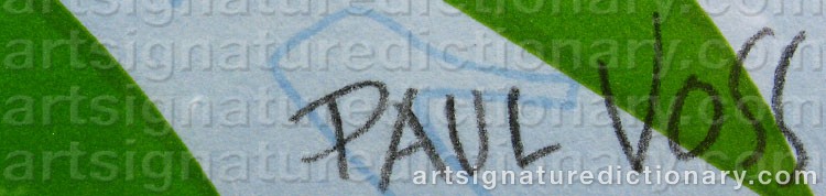 Authentic signature by Paul VOSS on artwork