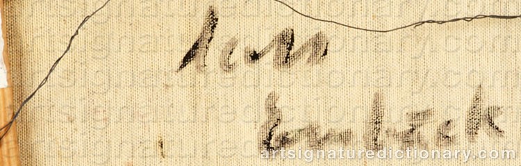 Authentic signature by Lars EMBÄCK on  artwork