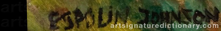 Authentic signature by Kaare ESPOLIN JOHNSON on  artwork