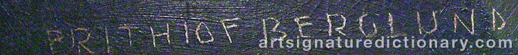 Signature by Frithiof BERGLUND