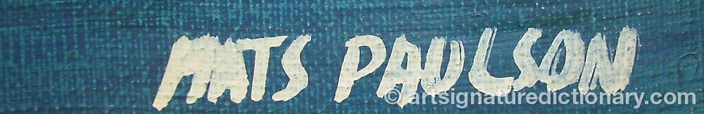 Authentic signature by Mats PAULSON on  artwork