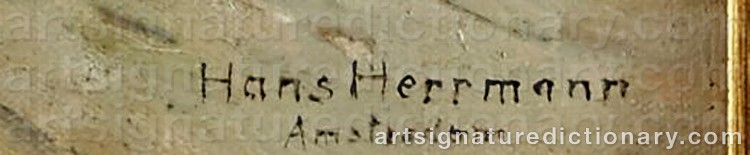 Authentic signature by Hans HERRMANN on Painting/Watercolour artwork