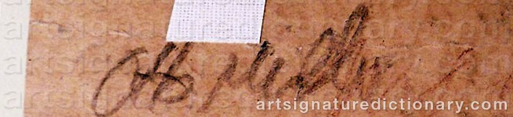 Authentic signature by Otto MUELLER on  artwork