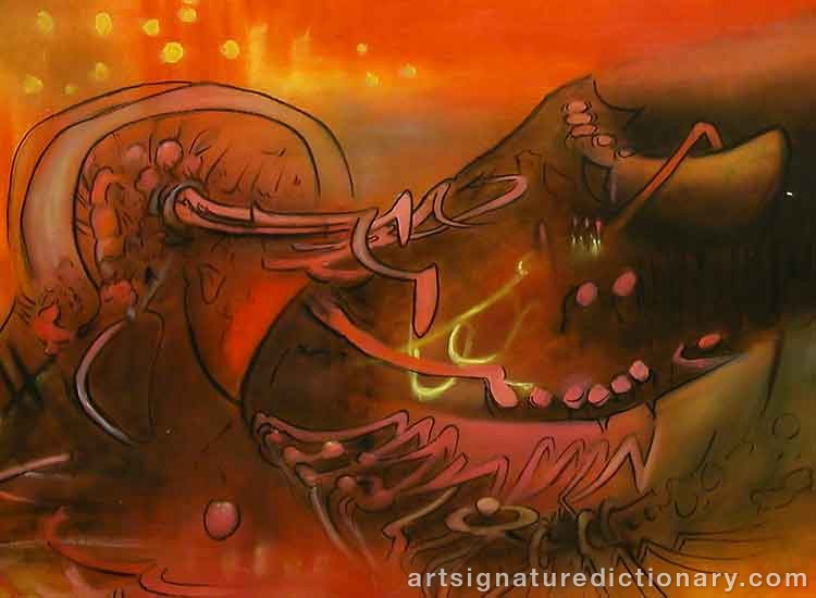 Close-up details showing Roberto MATTA signature forgery characteristics