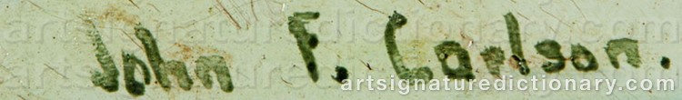 Authentic signature by Johan Fabian CARLSON on  artwork