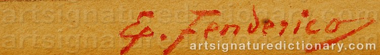 Authentic signature by E. FENDERICO on  artwork