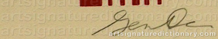 Authentic signature by Gene DAVIS on  artwork