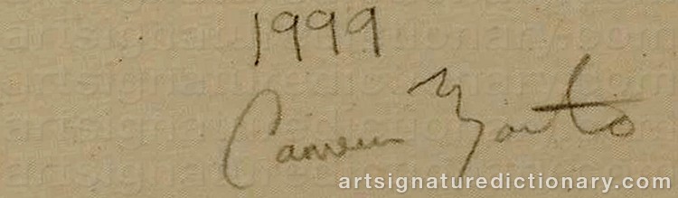 Authentic signature by Cameron MARTIN on  artwork