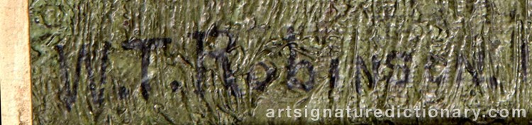Authentic signature by William T. ROBINSON on  artwork