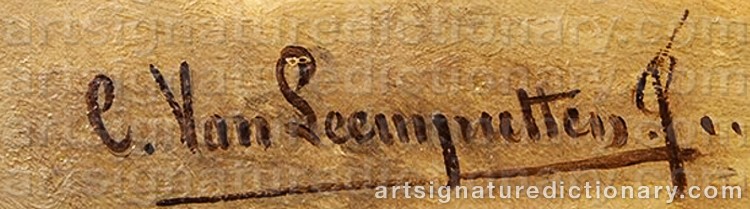 Authentic signature by Cornelis Van LEEMPUTTEN on Painting/Watercolour artwork